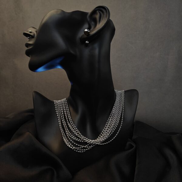 Liquid Silver Cascade Necklace - Image 2