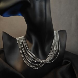 Liquid Silver Cascade Necklace